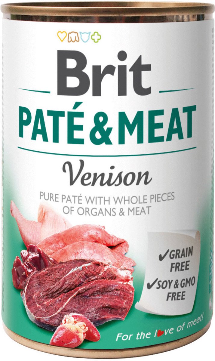 Brit paté de carne enlatado 400 g - comida para perros - ciervo