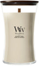 Woodwick hourglass large geurkaars - patchouli créme - 130 branduren