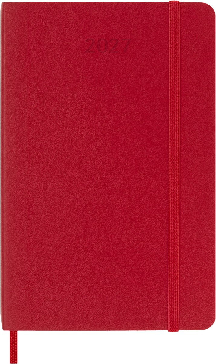Moleskine 12 maanden agenda - 2027 - wekelijks - pocket - zachte kaft - rood