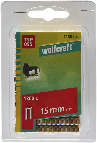 Punti a sella stretti Wolfcraft | digitare 055 | 15 mm | 1200 pezzi - 7166000