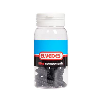 Elvedes de goma fuelle negro 0.8-1.2 mm. 25 piezas en olla