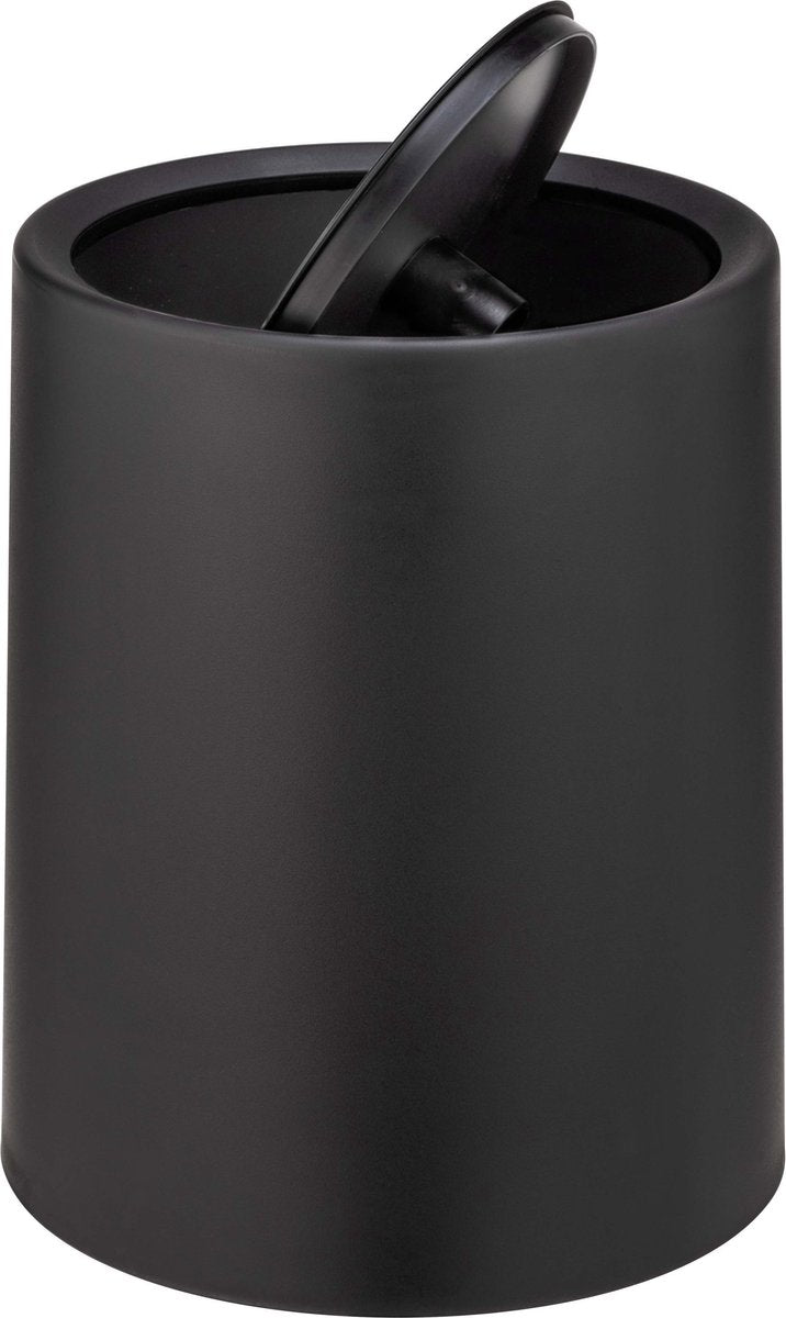 Pattumiera Wenko Atri 6 litri in plastica nera, con coperchio basculante e secchio interno - pattumiera - pattumiera - pattumiera - pattumiera - nera