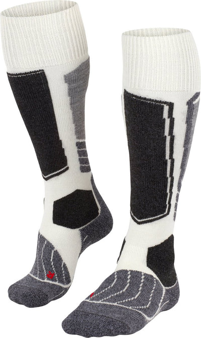 Falke sk1 calzini da sci in materiale funzionale in lana calda e spessa da donna bianchi - taglia 35-36