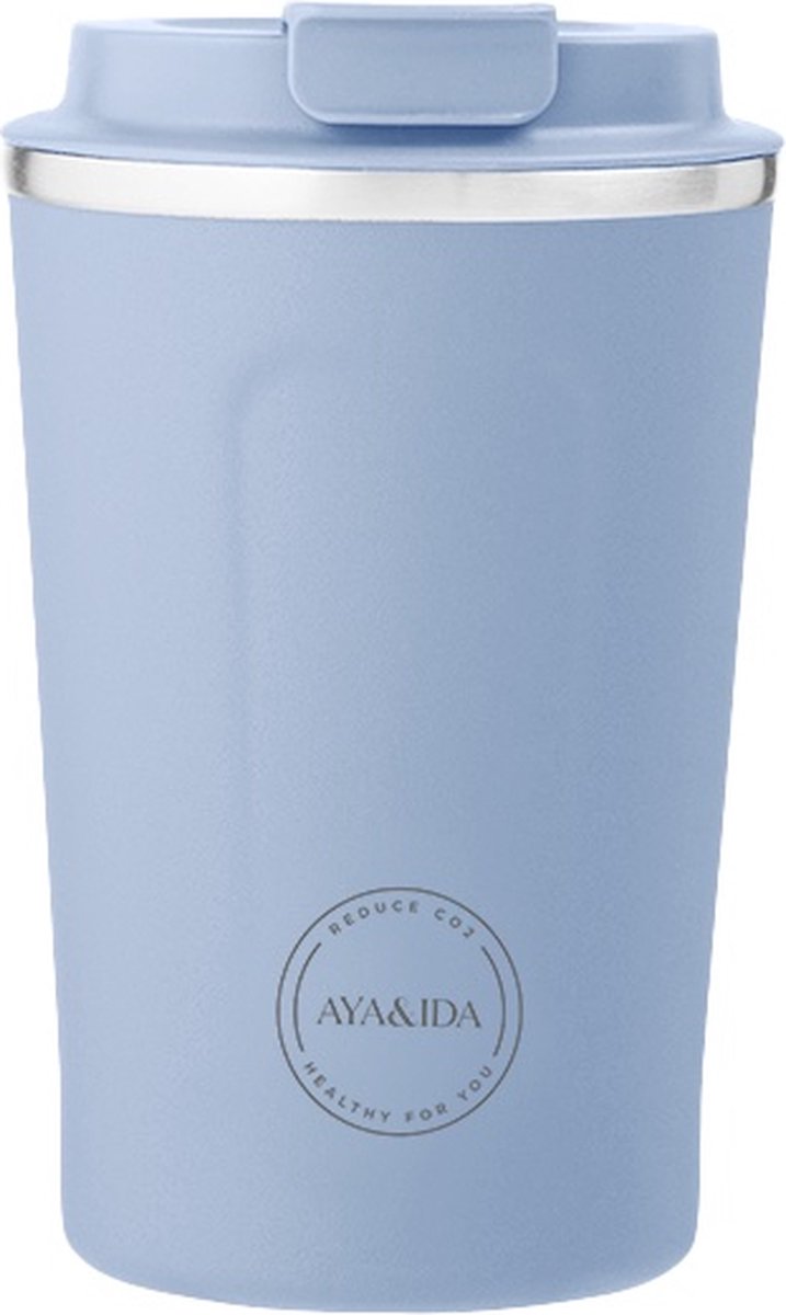 Aya ida aya ida - cup2go - taza termo - taza de café - café para llevar - taza de viaje - llévala contigo - 380ml - azul claro