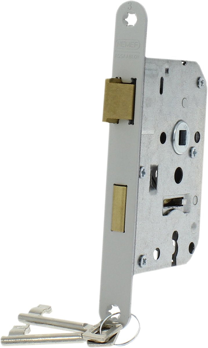 Cerradura de puerta insertable Nemef - acero pintado - derecha - 1266-4-2 - 50 mm