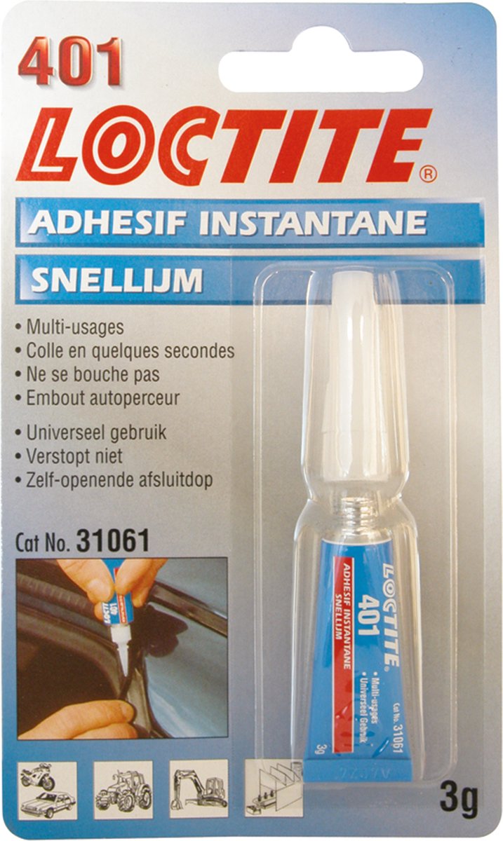 Loctite secondelijm 401 blauw 3 gram