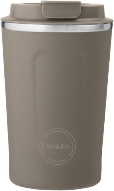 Aya ida aya ida - cup2go - thermosbeker - koffiebeker - coffee to go - reisbeker - meenemen - 380ml - driftwood