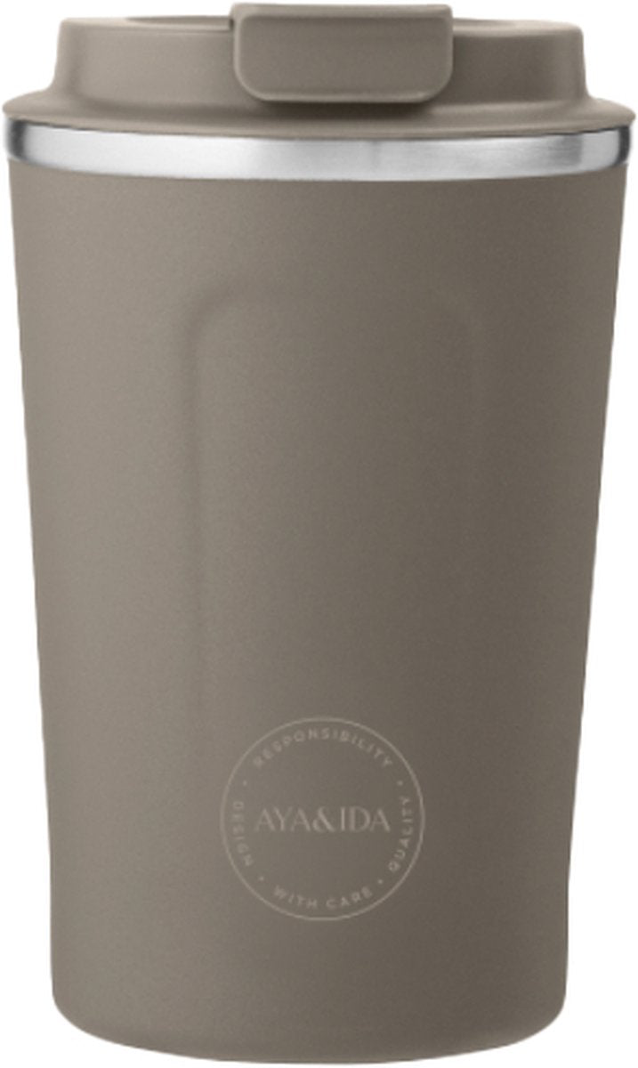 Aya ida aya ida - cup2go - taza termo - taza de café - café para llevar - taza de viaje - llévala contigo - 380ml - madera flotante