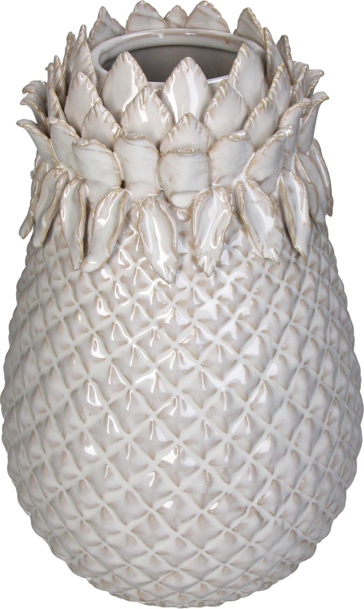 Vaso collezione Hd in terracotta bianca 19x19x29,5cm