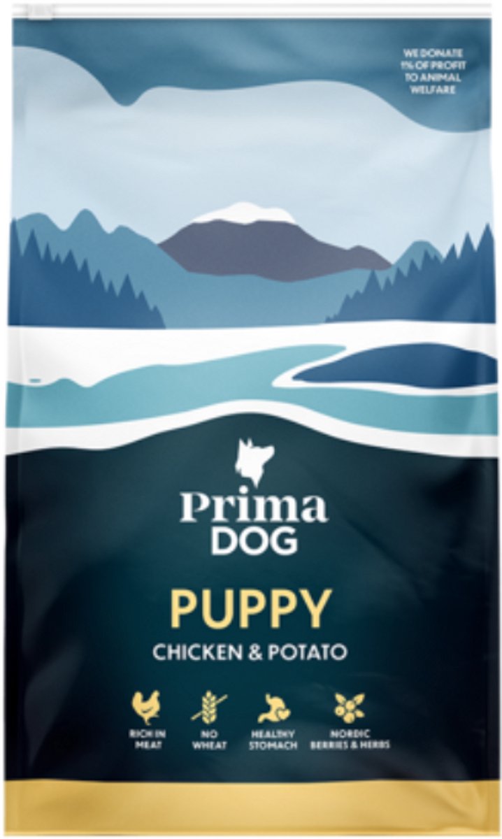 Primadog puppyvoer kip aardappel - 3 kilo