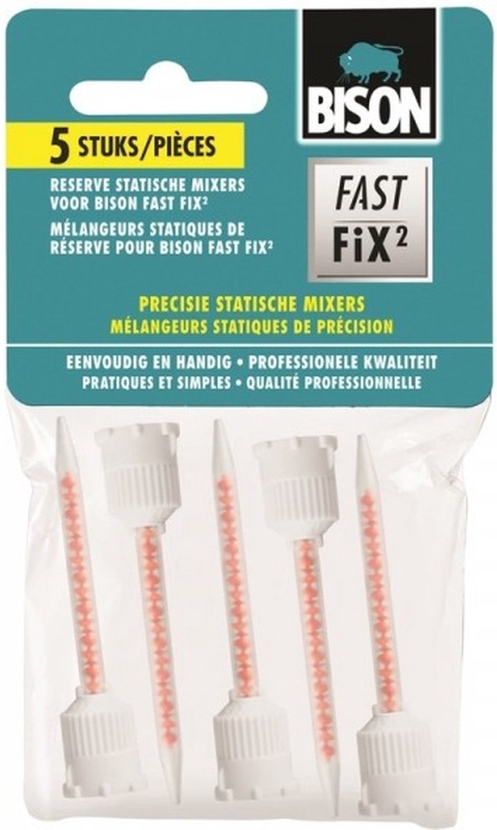 Miscelatori statici Bison fast fix² 5 pezzi - per la confezione fast fix², miscelatori di ricambio