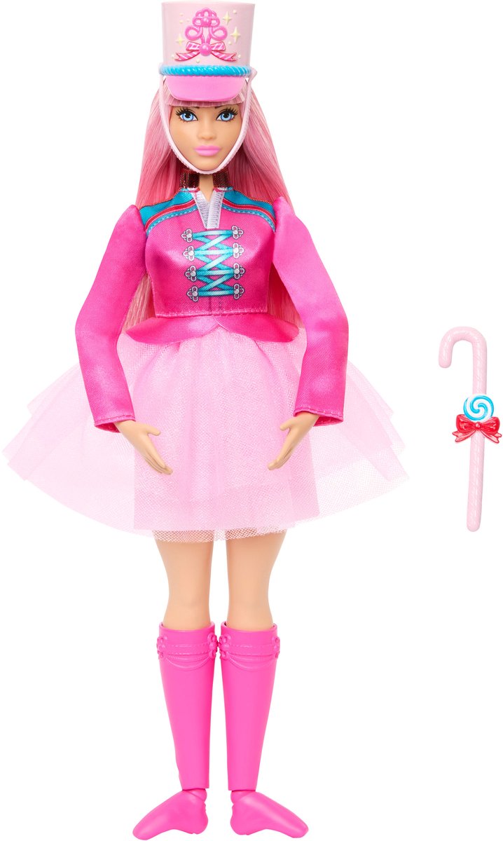 Barbie en la muñeca bailarina Margarita del Cascanueces, con tobillos móviles y un bastón de caramelo como bastón