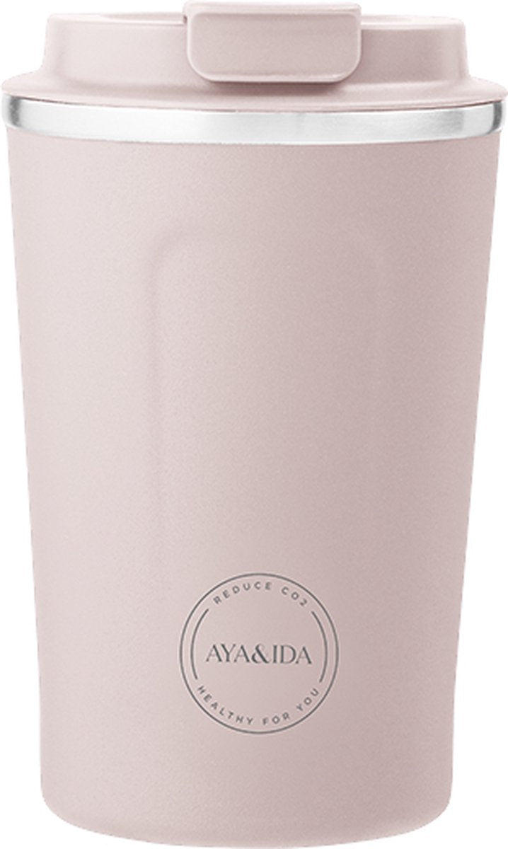 Aya ida aya ida - cup2go - thermosbeker - koffiebeker - coffee to go - reisbeker - meenemen - 380ml - soft rose