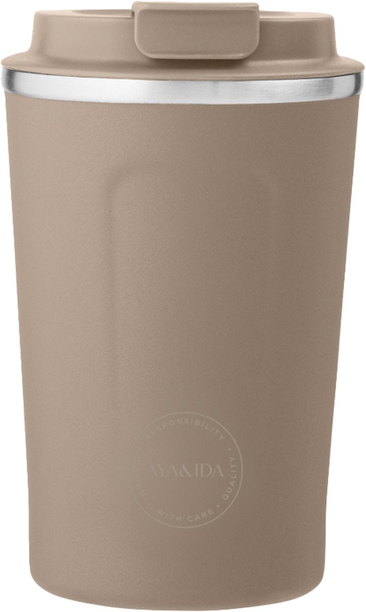 Aya ida aya ida - cup2go - taza termo - taza de café - café para llevar - taza de viaje - llévala contigo - 380ml - marrón polvoriento