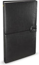 Cuaderno Peter Pauper - Voyager - Funda de piel - Negro - Con cierre de cordón - 12x20 cm
