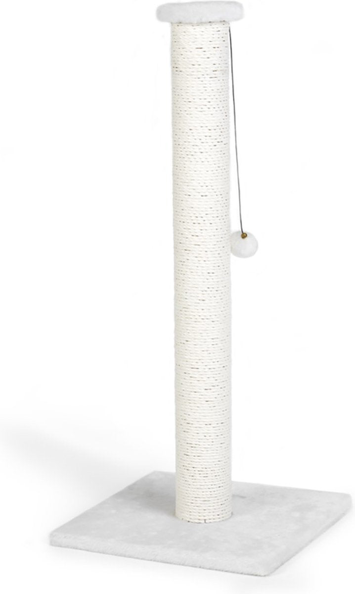 Beeztees Serpa XL cat scratching post - high scratching post - with rope - with ball - white - 40x40x90 cm