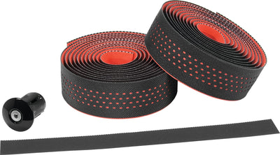 Ergotec stuurlint san remo bar tape san remo pu+gel,black red