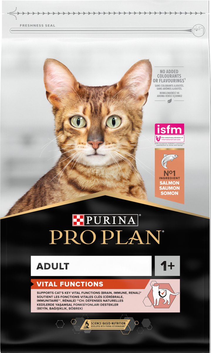 Pro plan funciones vitales para adultos - alimento seco para gatos - salmón - 10 kg