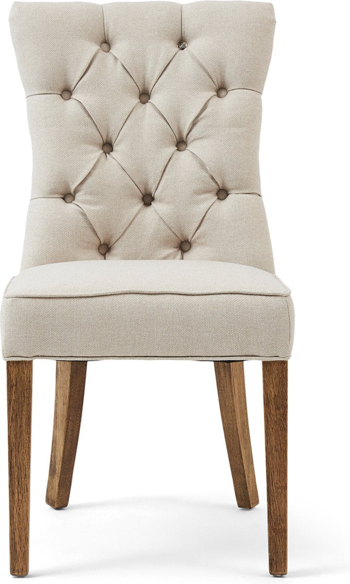 Riviera maison eetkamerstoel - balmoral dining chair oxford weave - flanders flax - naturel