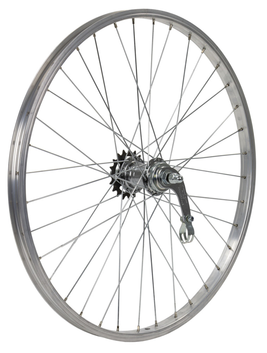 Rueda trasera 24 (507) Alu STUB BRINO ESTÁNDAR PLATA