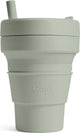 Stojo - biggie cup - tazza da tè e caffè - 470 ml - riutilizzabile - pieghevole - salvia