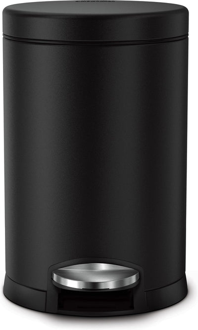 Pattumiera Simplehuman rotonda 4,5 l - nera - acciaio inox