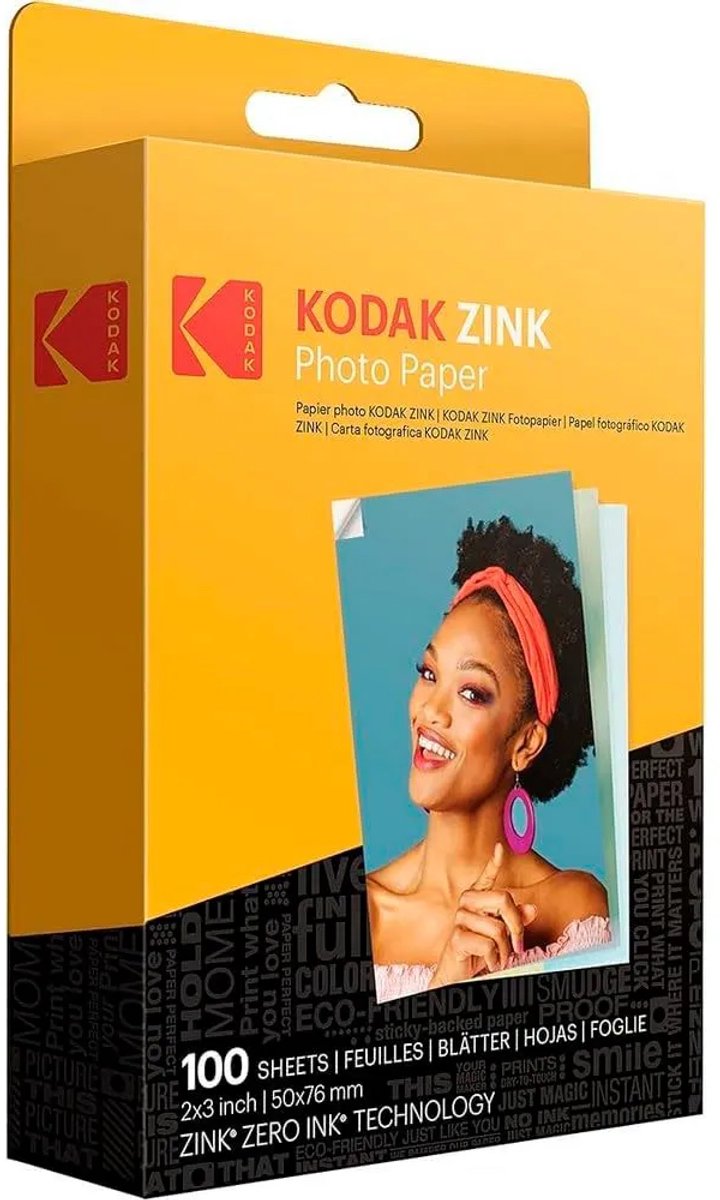 Carta fotografica Kodak zinco 2x3 100 unità trasparente