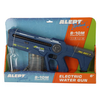 Pistola ad acqua elettrica Alert Splash + luce e funzione di riempimento automatico blu