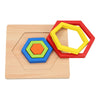 Esagono puzzle a forma di legno