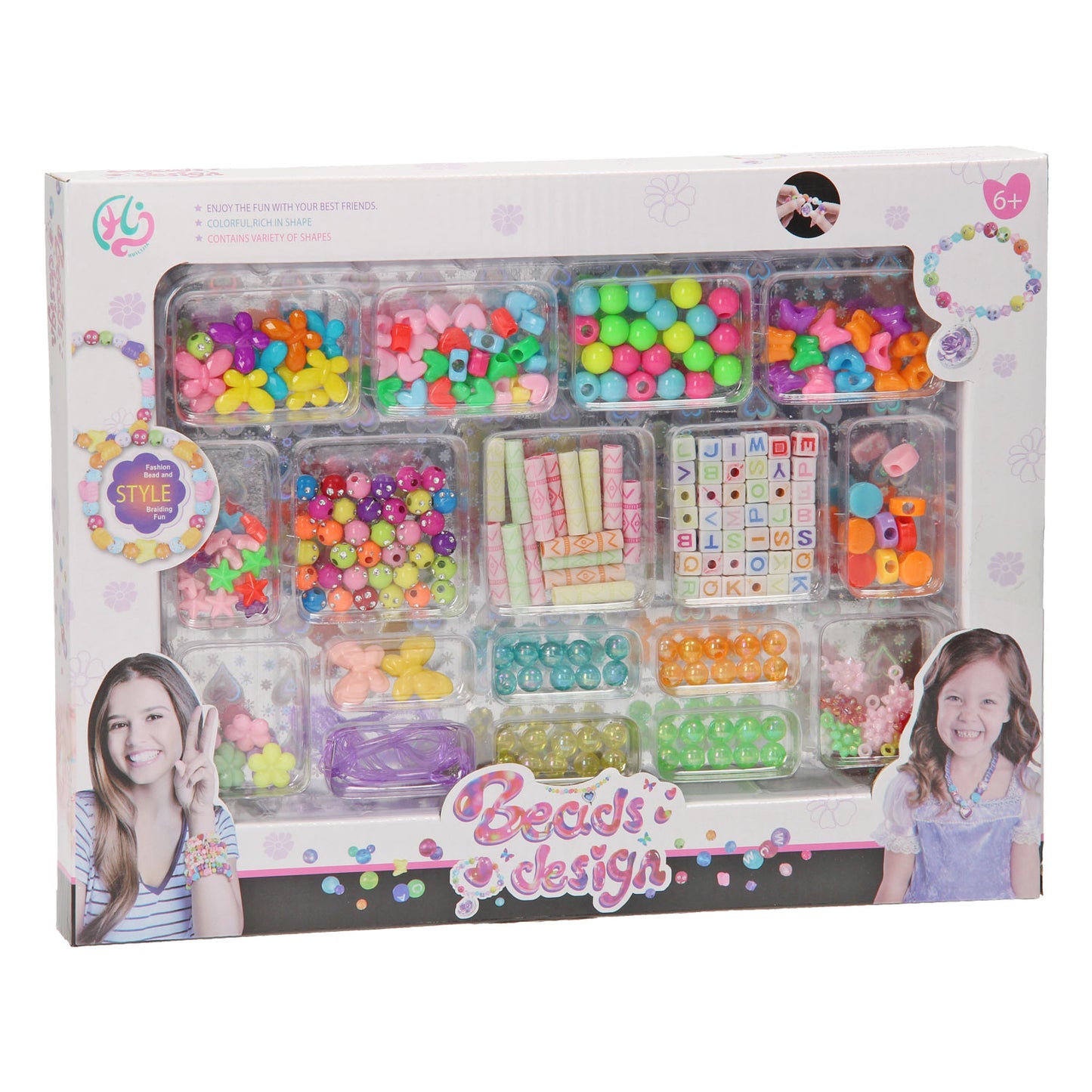 Set di perline colorate, 17dlg.