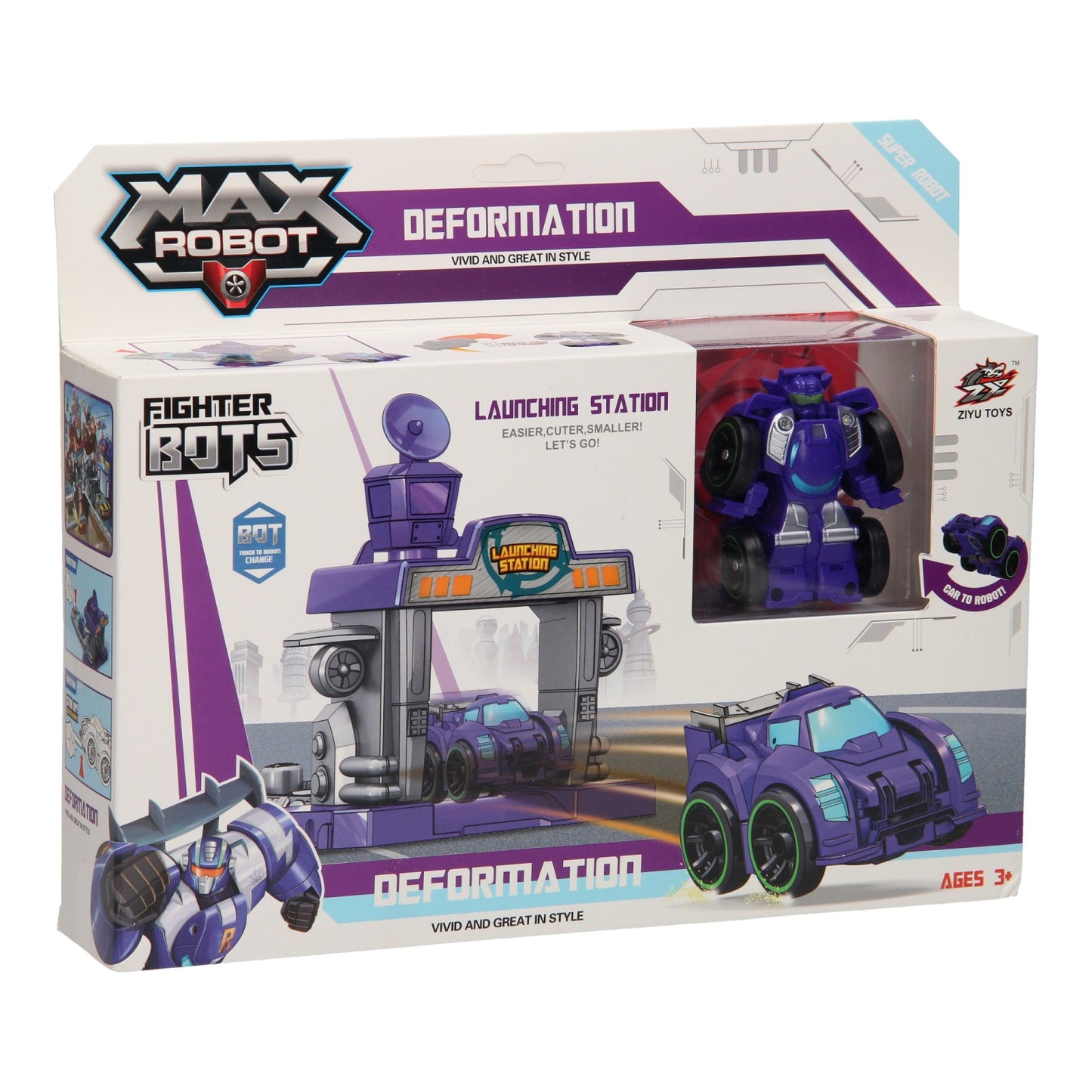 Max Robot Transforming Set Launchbaan - Purple