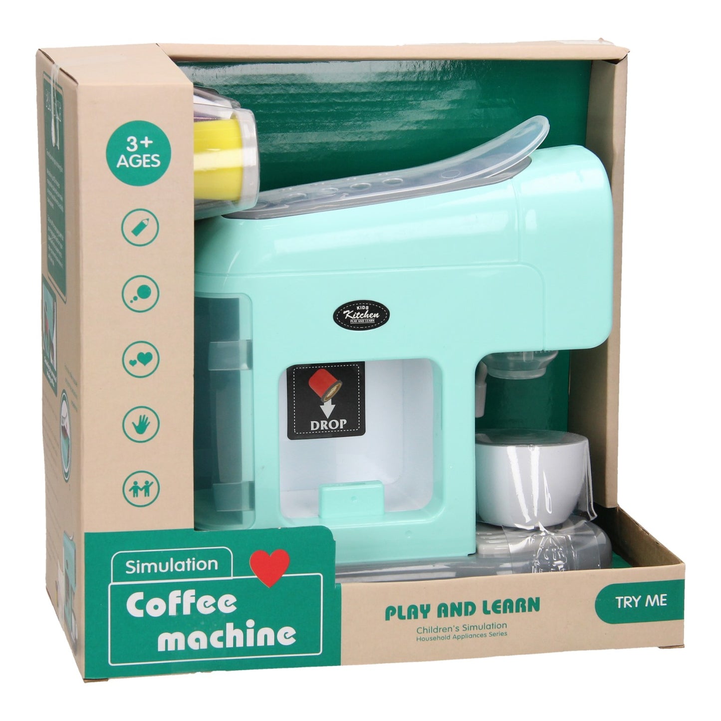 Maché de café de juguete con tazas