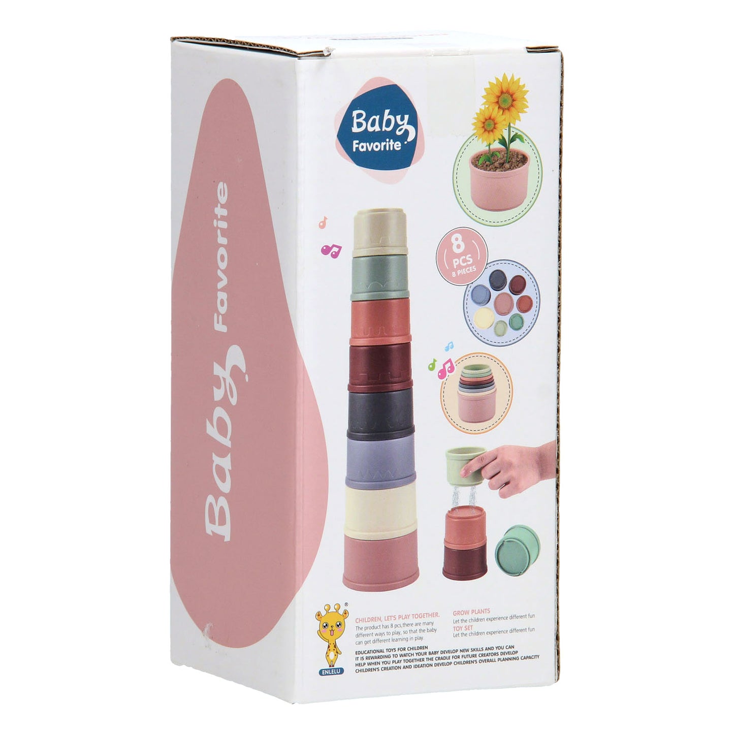 Vasos apilables Lobbes pastel, 8 uds.