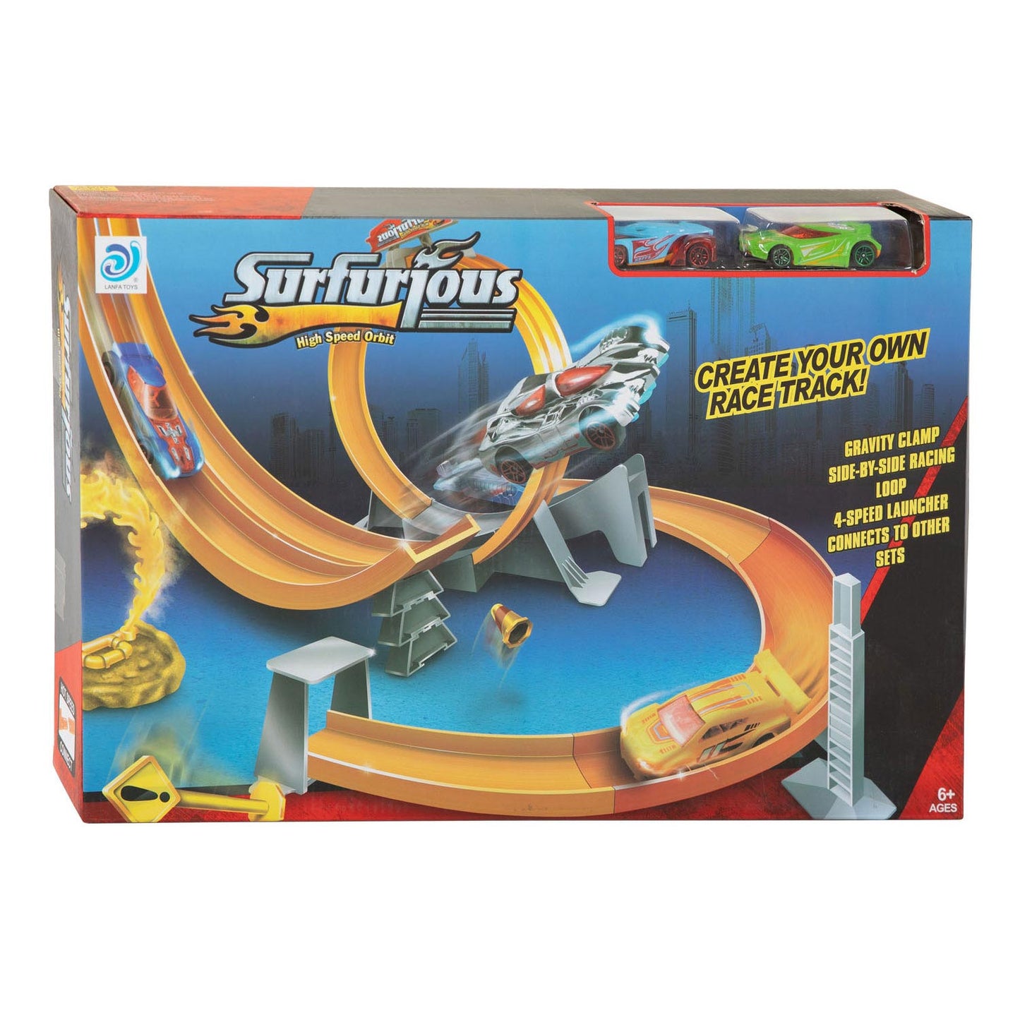 Pista da gara in discesa con looping