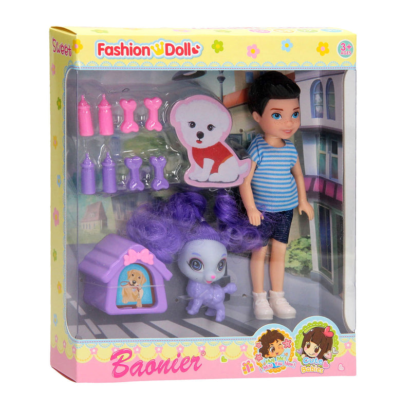 Juego de muñecas con mascota
