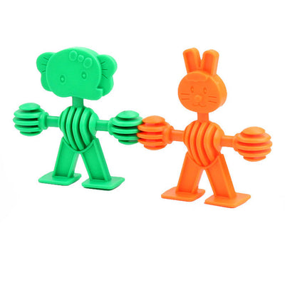 Set di costruzioni forme di animali nella scatola di stoccaggio, 32dlg.