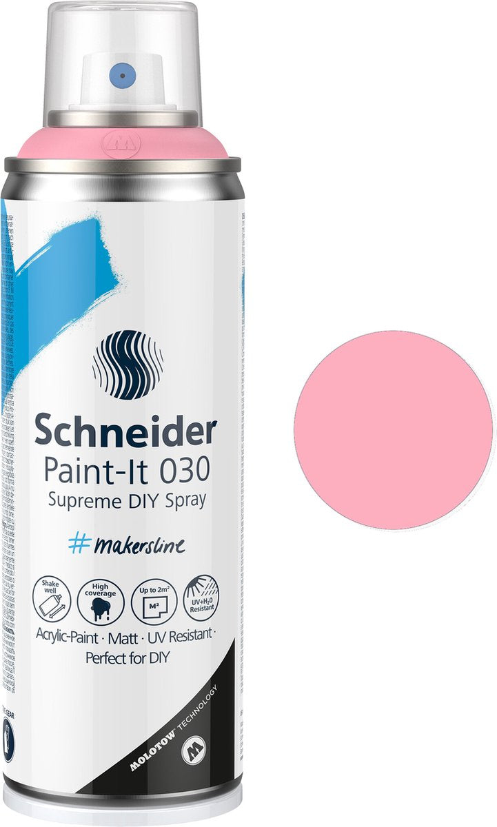 Schneider schrijfwaren schneider spuitbus verf - paint-it 030 - diy spuitverf - acrylverf - 200ml - roze - s-ml03050121