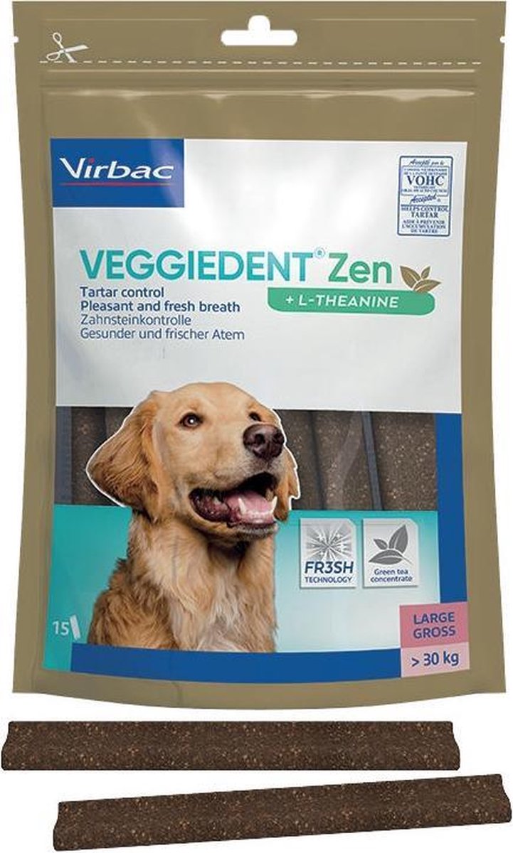 Virbac veggiedent fr3sh zen strisce da masticare grandi - 15 pezzi