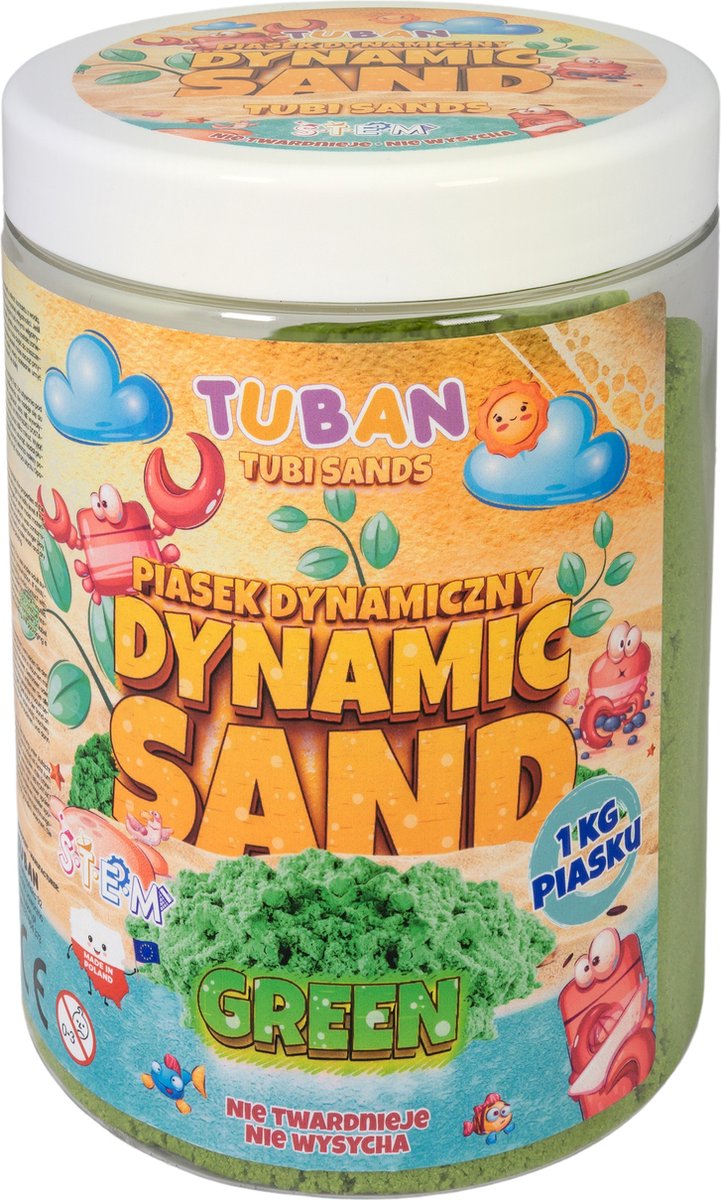Tuban - Dynamic Sand - Verde 1 kg, sabbia per gioielli per bambini, 3 anni, verde
