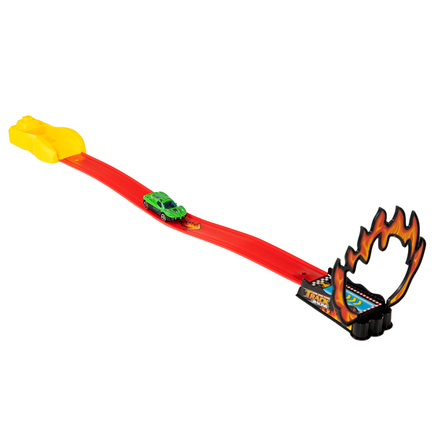 Set de lanzamiento de coches con rampa y anillo de fuego.