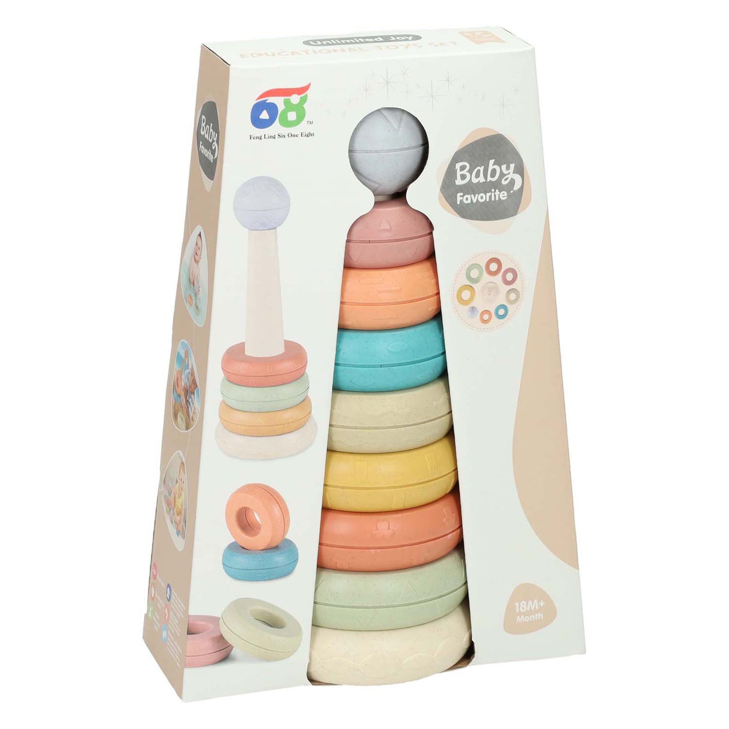 Baby stapeltoren pastel