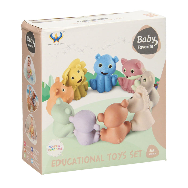 Lobbes famiglia di animali da bagno pastello, 9 pz.