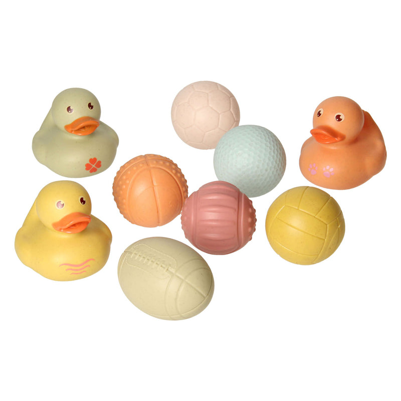 Lobbes speelgoed bv badspeelgoed set met sensorische badballen badeendjes pastel