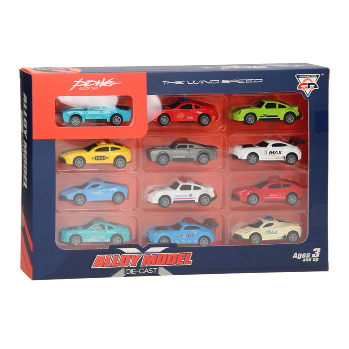 Set de juego de coches en miniatura, 12 piezas.