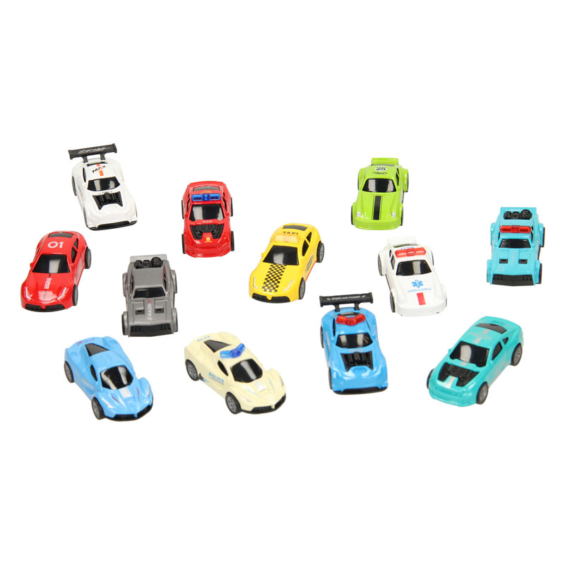 Set de juego de coches en miniatura, 12 piezas.