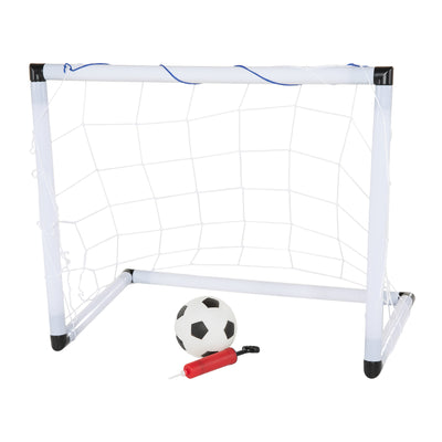 Porta da calcio con palla