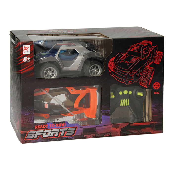 Coche controlado por RC con carrocerías intercambiables.