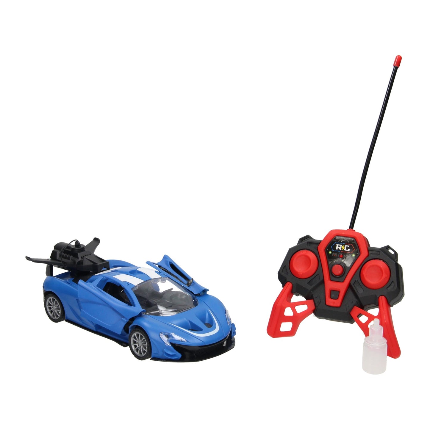 Coche deportivo RC con función de vapor azul.