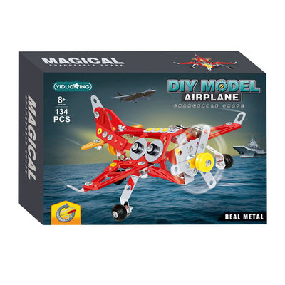 Set da costruzione in metallo per aeroplano, 134 pezzi.