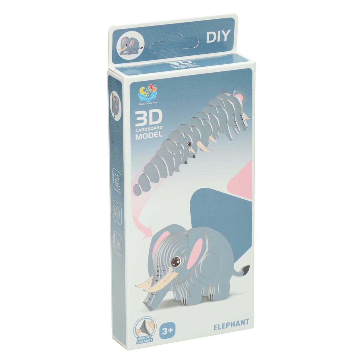 Diablillo rompecabezas 3d elefante, 36 piezas.